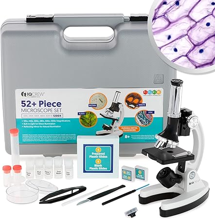 Kids Beginner Microscope STEM Kit with Metal Body Microscope